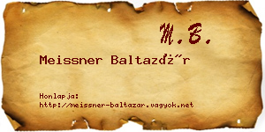 Meissner Baltazár névjegykártya